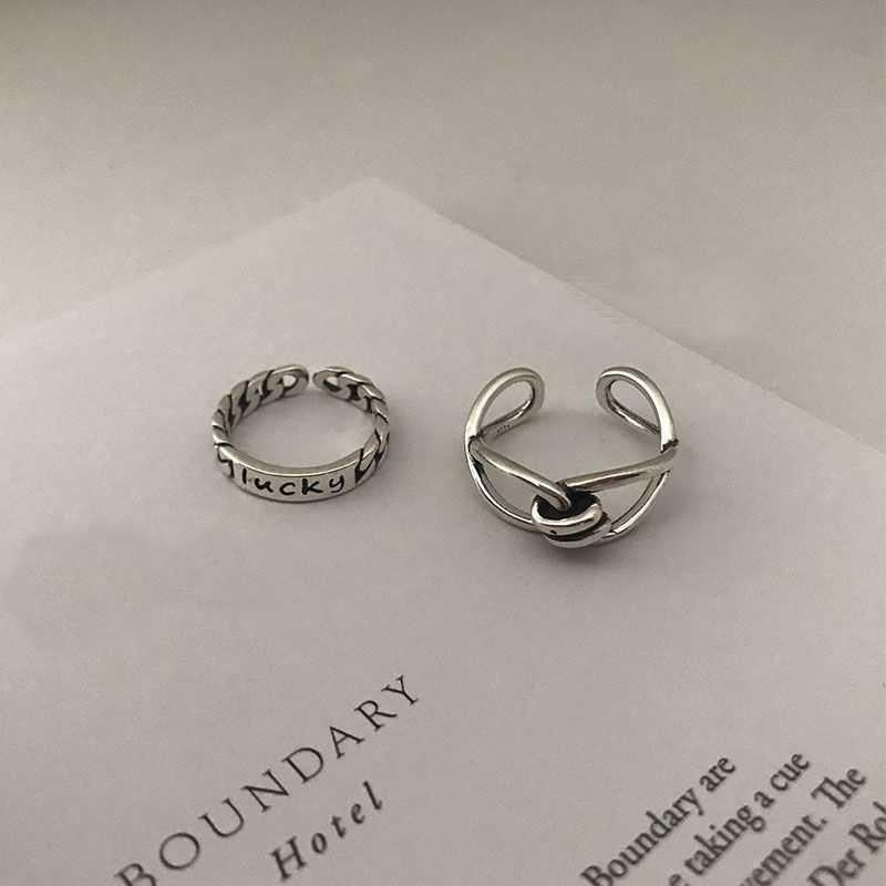 Knot Cross Fried Dough Twist Ring Female Index Finger Alloy Material Simple Fashion Personality Niche Design