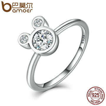 BAMOER 925 Sterling Silver Dazzling Miky Mouse Rings SCR032