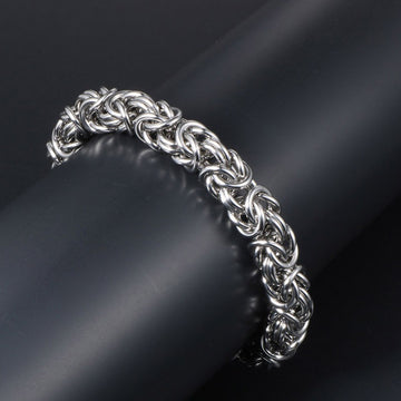 European and American personalized braided men's titanium steel bracelet trendy cool punk handmade chain fashion accessories