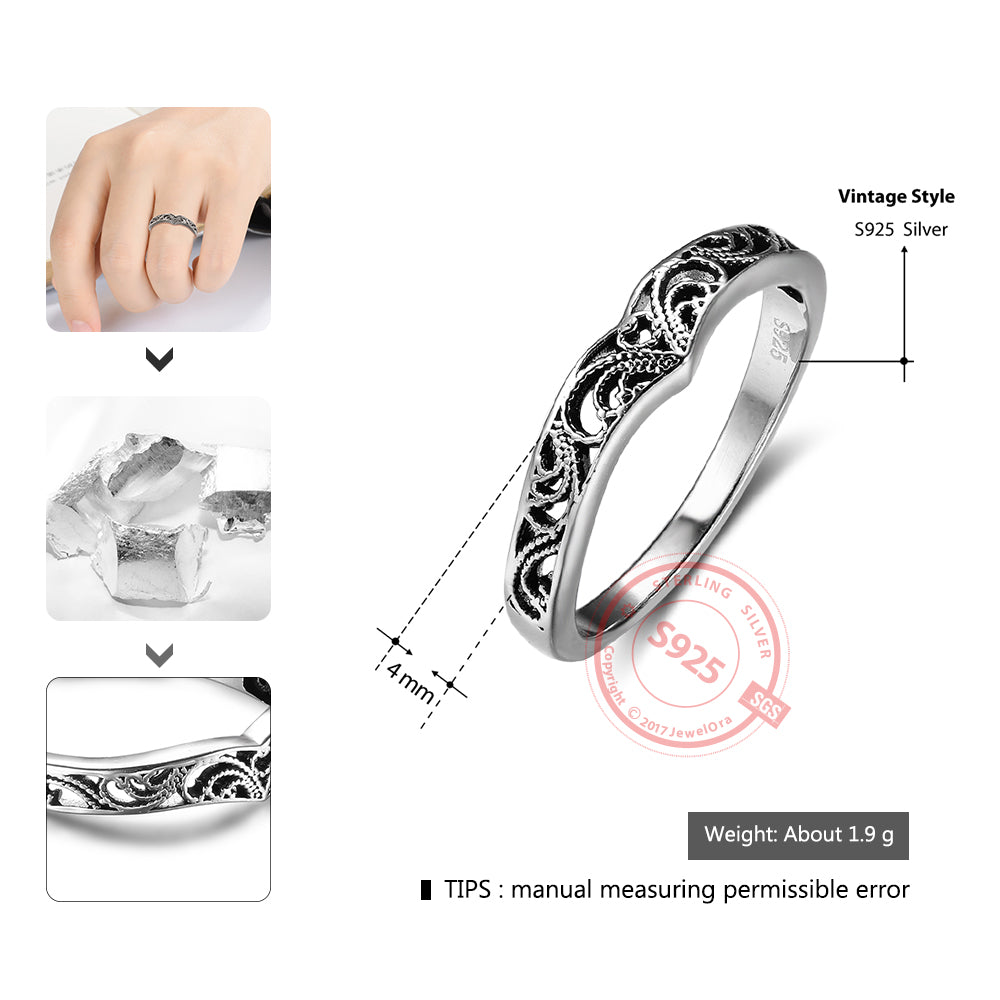 Bohemia Style Fashion Victorian Solid 925 Sterling Silver Jewelry Women Rings