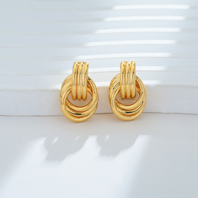 Knot geometric earrings, fashionable women's pendant earrings