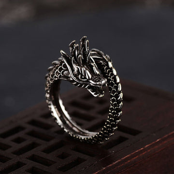 Retro Dragon Ring Male Hipster Personality Domineering Exaggerated Single Open Trendy Men And Women Index Finger