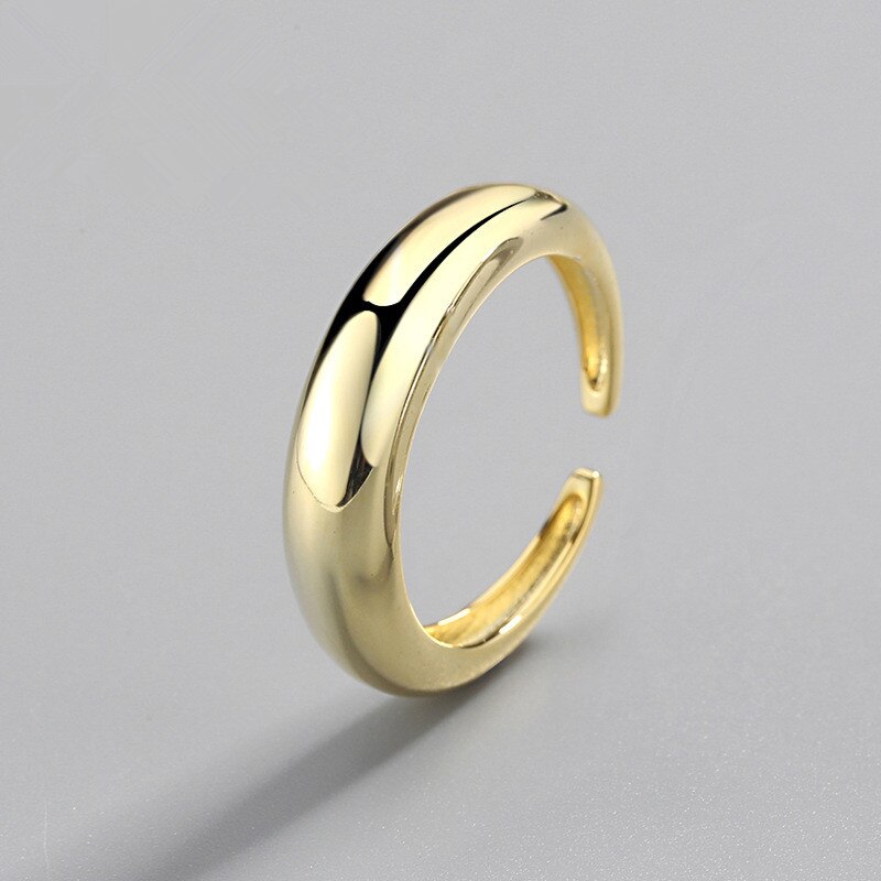 Silver Color  Open Ring Smooth Drop Personality Adjustable Ring Fine Jewelry For Women Party Accessories Trend