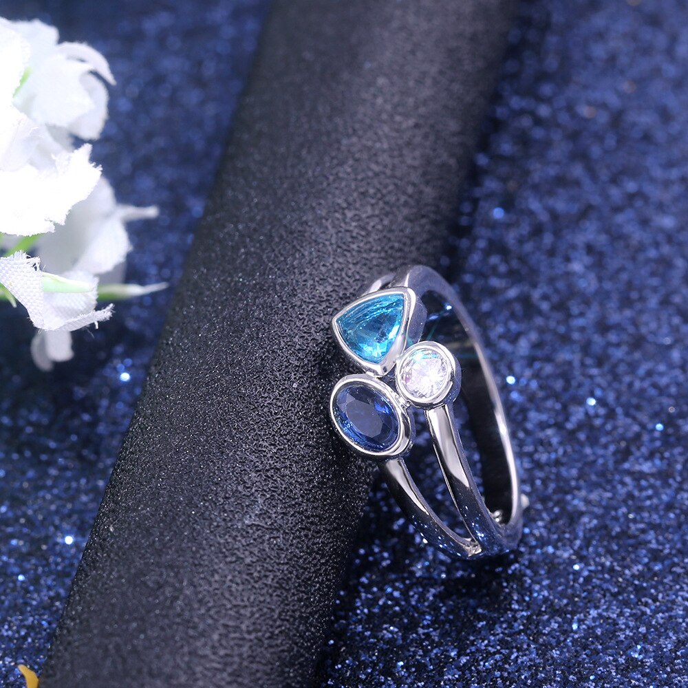 Europe And America New Style Cool Beautiful Irregular Three-Color Ring Support