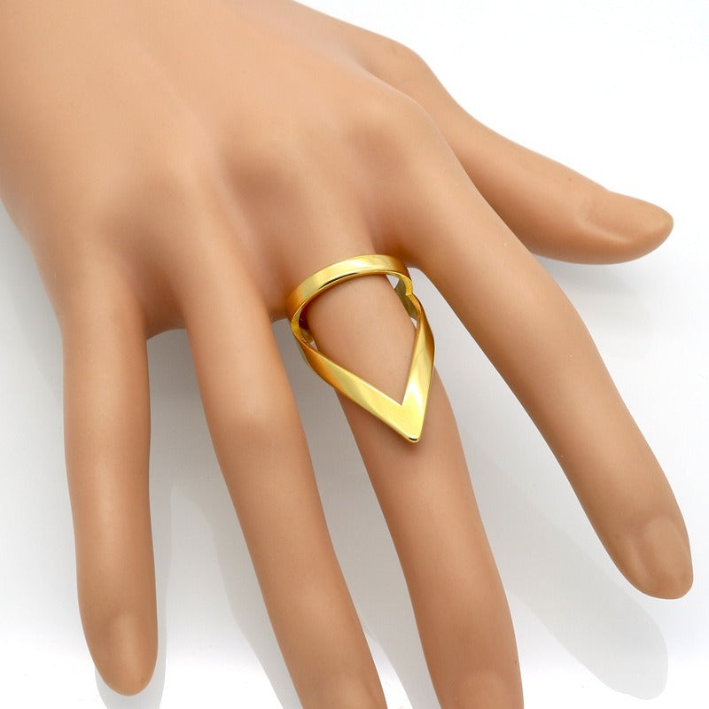 Gold Color Female Anel 32mm Wide Exaggerated Big Ring Stainless Steel Finger Rings For Women Wholesale Jewelry anillos