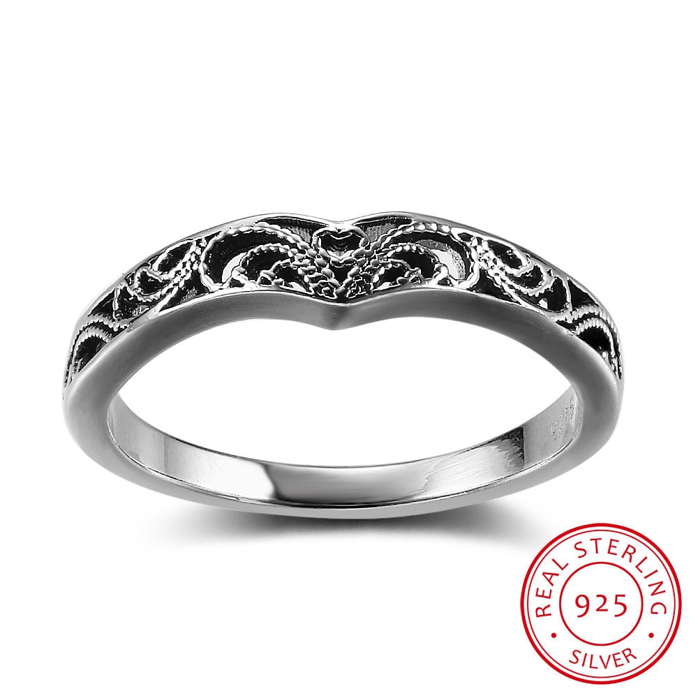 Bohemia Style Fashion Victorian Solid 925 Sterling Silver Jewelry Women Rings