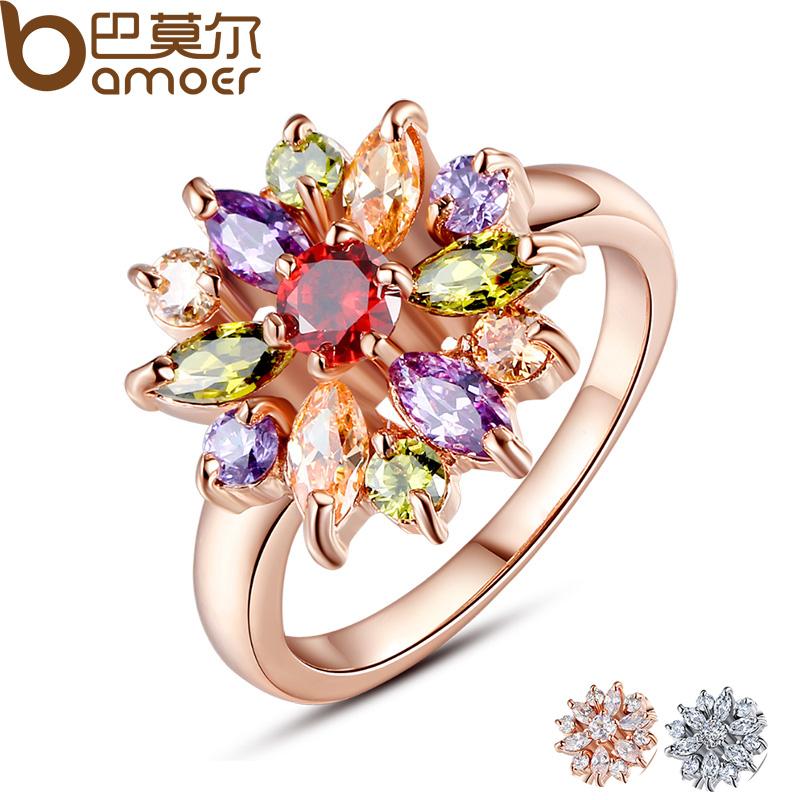 BAMOER 3 Colors Finger Ring for Women #6 7 8 9 JIR031