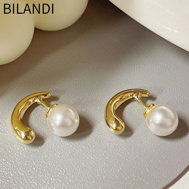 French retro pearl earrings