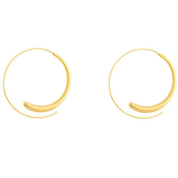 Exaggerated circle earrings with simple ear hooks for women