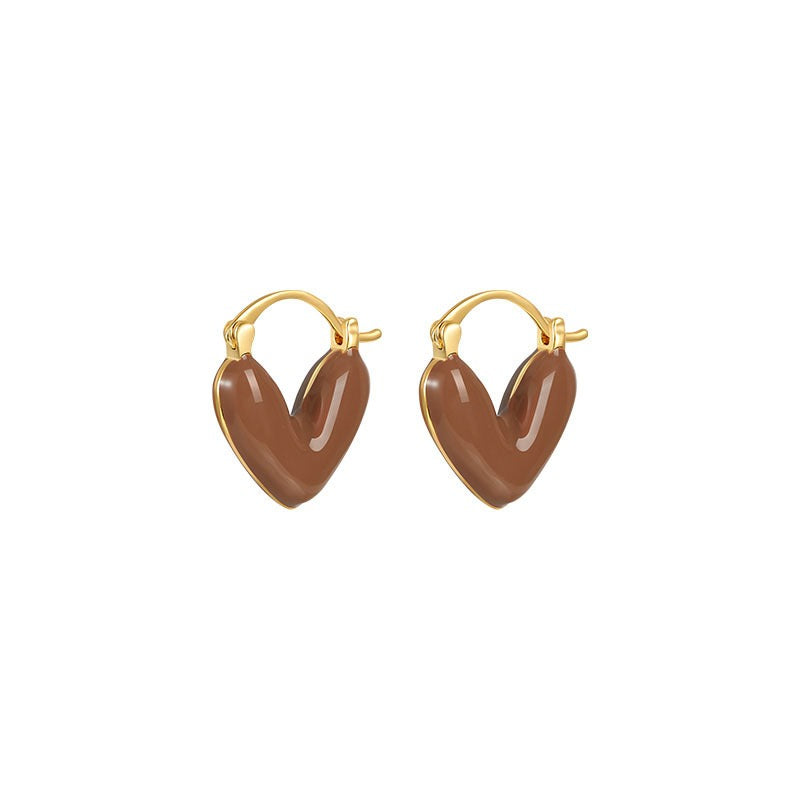 Blue heart-shaped earrings for women