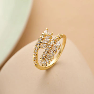 European and American wheat ear geometric opening ring, female niche high-end versatile ring, new