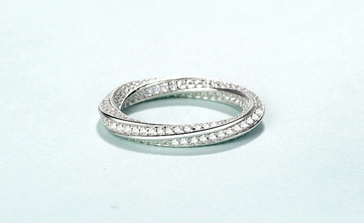 Fashion inlaid full diamond zircon 925 silver ring