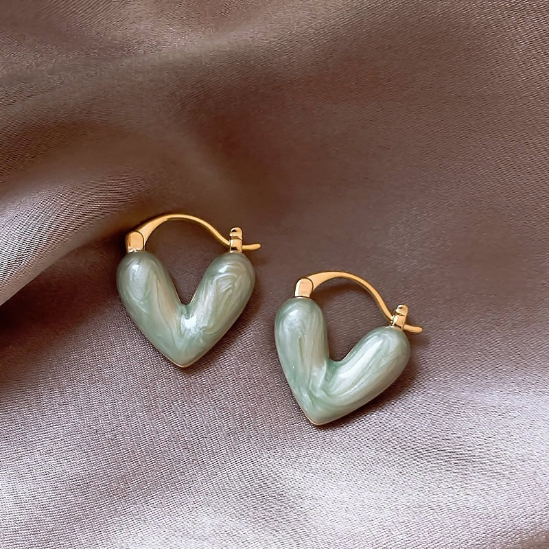 Blue heart-shaped earrings for women