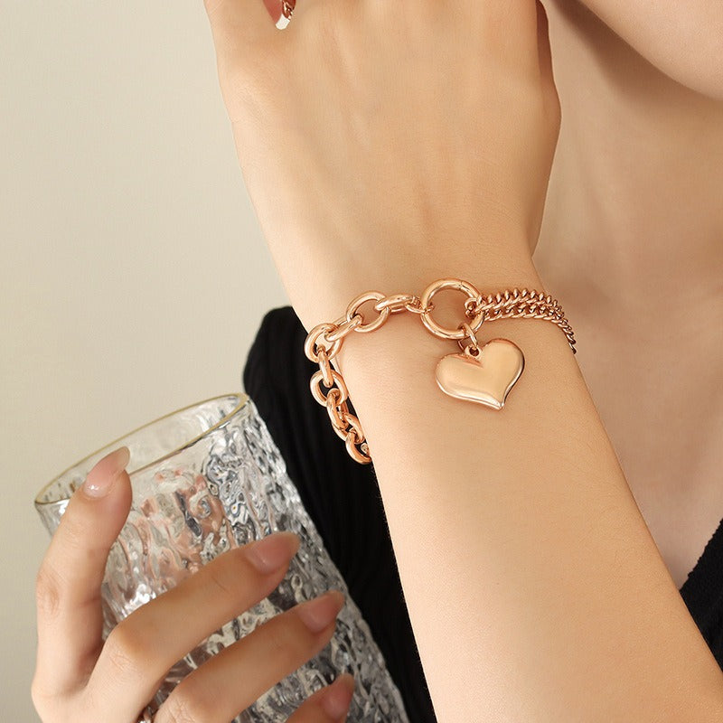 Cuban Chain Splicing Chain Love Bracelet