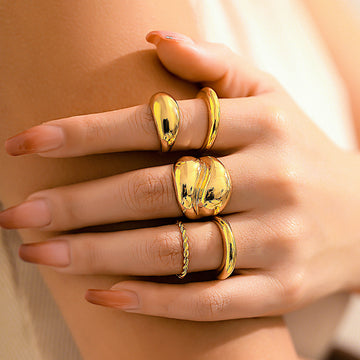 Design sense: simple hugging, smooth curved ring, layered style, niche geometric rings