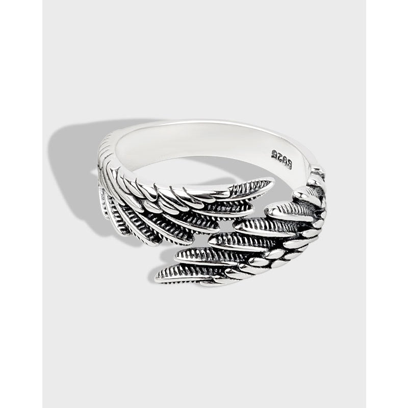 Angel Wings S925 Sterling Silver Ring Couple Ring Personalized Creative Lovers Valentine's Day Gift