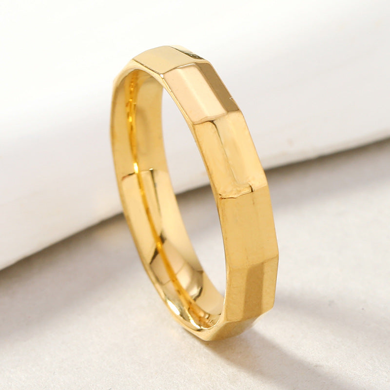 Jewelry Simple Style Geometric Solid Color Titanium Steel Rings