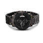 Black Chronograph Watch with Custom Text Engraving