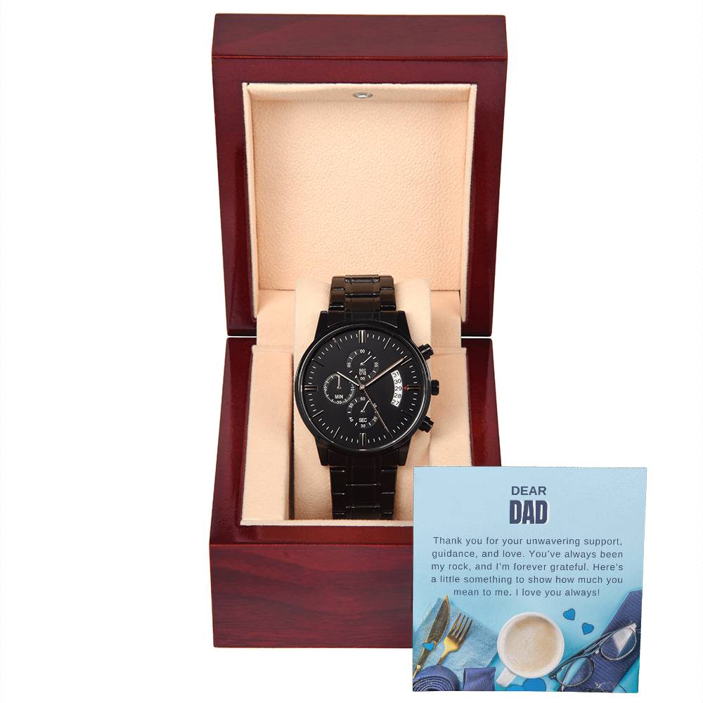 Dear DAD - The Black Chronograph Watch