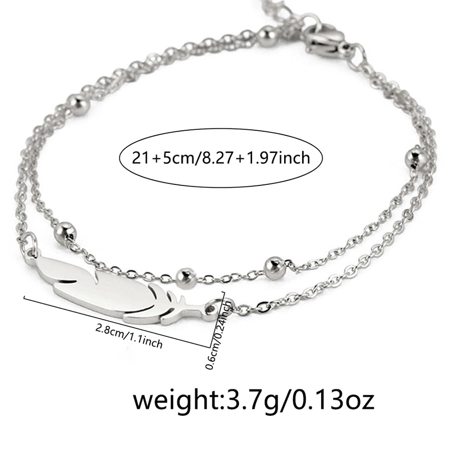 Jewelry Simple Style Heart Shape 304 Stainless Steel Anklet