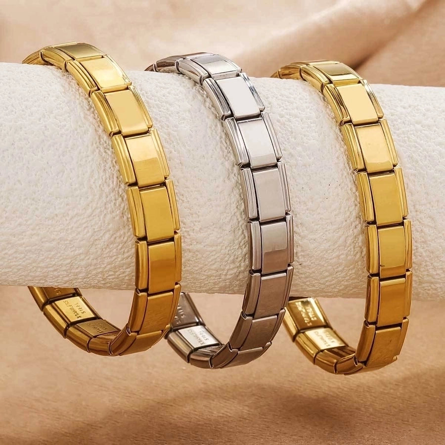 Simple Style Solid Color 304 Stainless Steel Bracelets In Bulk