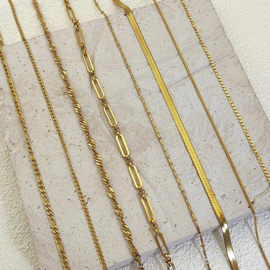 Jewelry Simple Style Geometric 304 Stainless Steel Plating Stainless Steel Necklaces