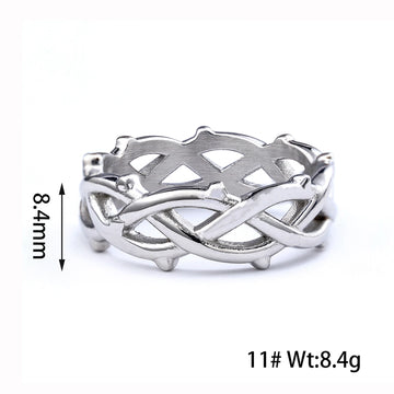 Simple Style Solid Color 304 Stainless Steel Asymmetrical Unisex Rings