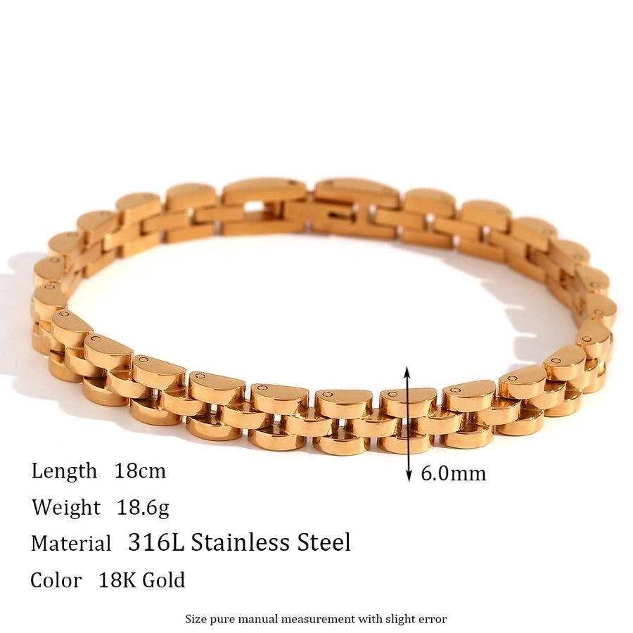 Jewelry Simple Style Classic Style Geometric 304 Stainless Steel 18K Gold Plated Plating Bracelets Necklace