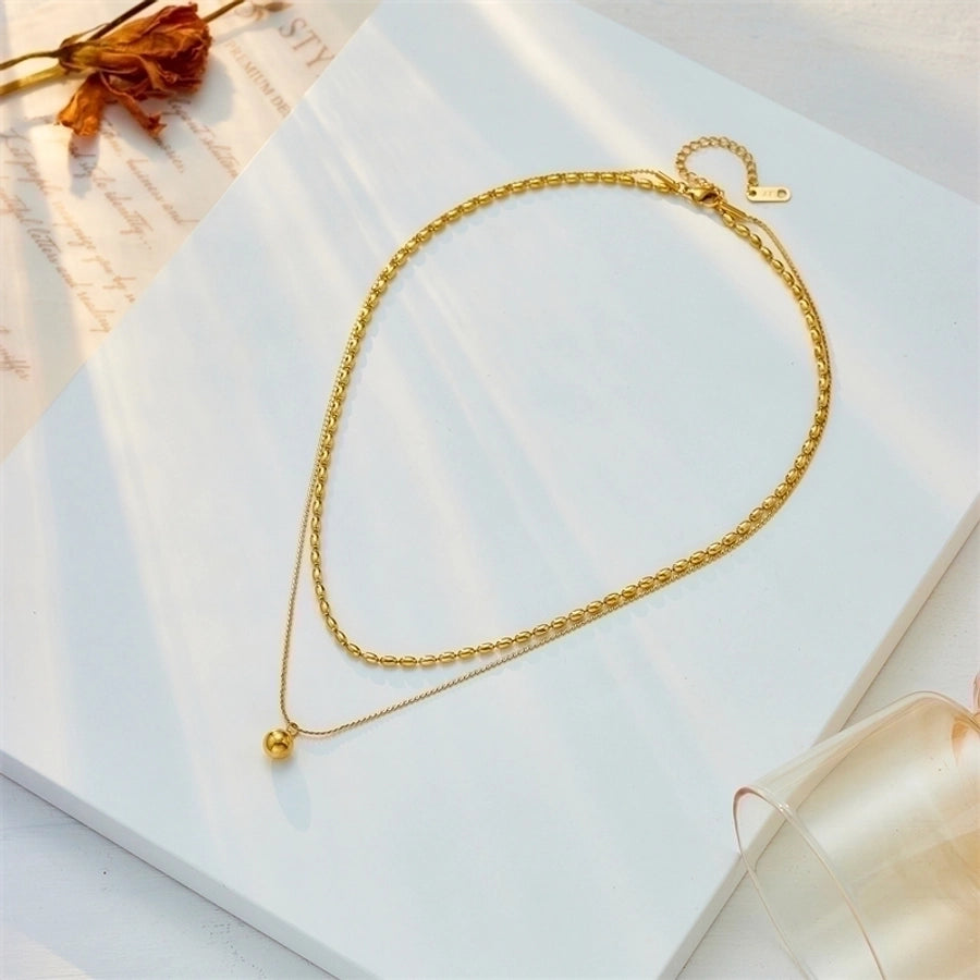 Jewelry Fashion Geometric 304 Stainless Steel 18K Gold Plated Plating Stainless Steel Necklaces